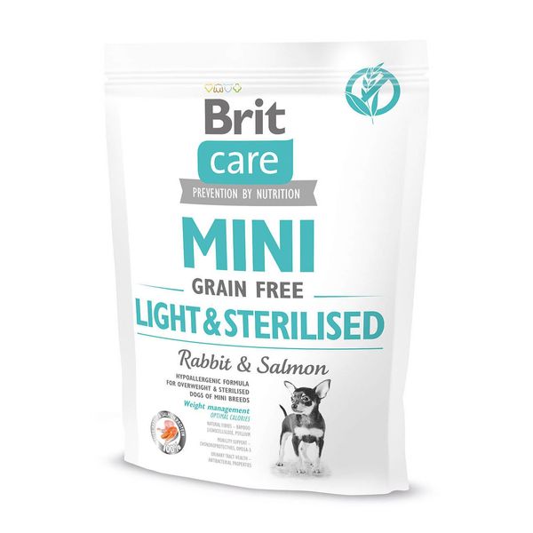 Brit Care GF Mini Light and Sterilised для контролю ваги у собак 400г 1111148828 фото