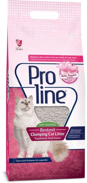 PROLINE (Пролайн) Baby Powder бентонітовий наповнювач для котів з запахом дитячої пудри 10л 8698995010146 фото