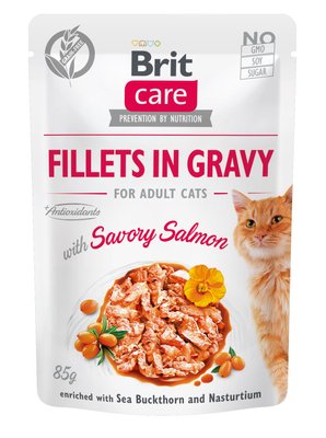 Brit Care Cat pouch з філе лосося в соусі для котів, 85 г 1111162663 фото