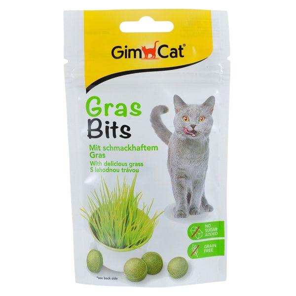 GimCat GrasBits таблетки вітамінізовані з травою для котів 40г/65шт 1111142196 фото