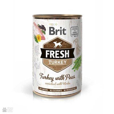 Brit Fresh Turkey Peas консерви з індичкою і горошком для собак, 400 г 1111153751 фото