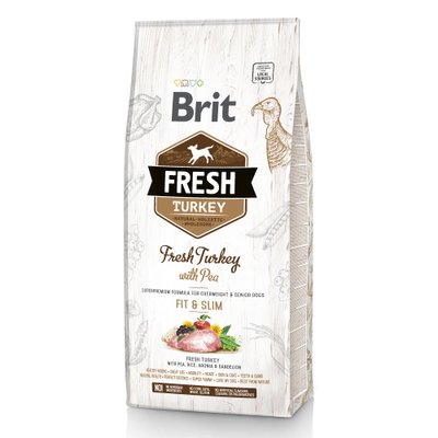 Brit Fresh Turkey/Pea Light Fit and Slim Adult індичка, горох для дорослих собак 12кг 1111153747 фото