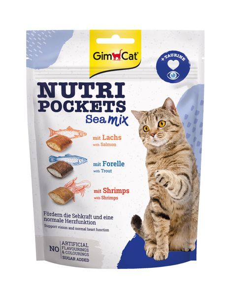 Вітамінні ласощі для котів GimCat Nutri Pockets (морський мікс) 150 г 1111164084 фото