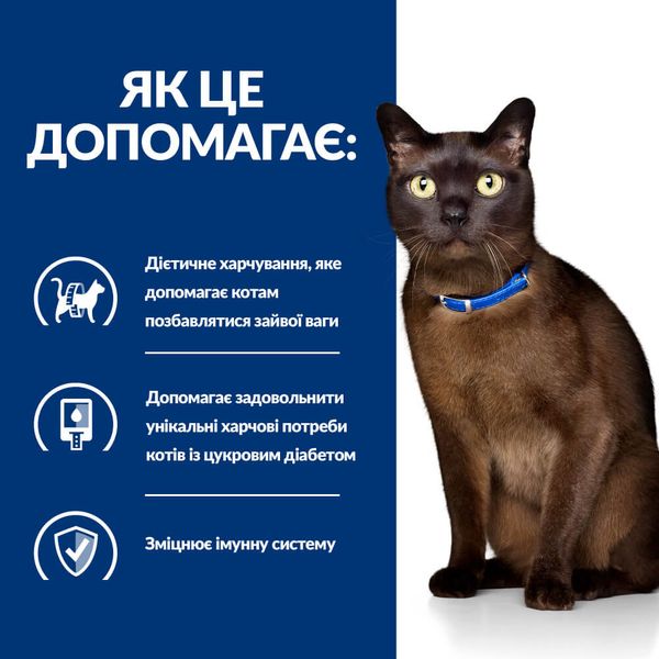 Hill’s (Хілс) Prescription Diet m/d Сухий корм для котів при цукровому діабеті, з куркою, 1,5 кг 605918 фото