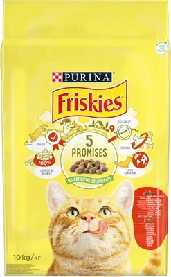 Сухий корм FRISKIES (Фріскіс) для дорослих котів з яловичиною, куркою і овочами 10 кг 5997204569004 фото