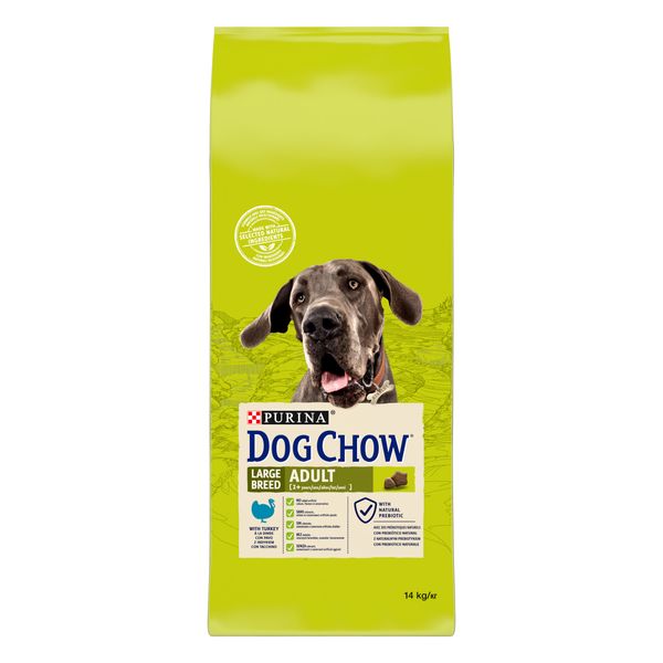 Сухий корм DOG CHOW (Дог Чау) Large Breed Adult 2+ для дорослих собак великих порід з індичкою 14 кг 7613034487926 фото