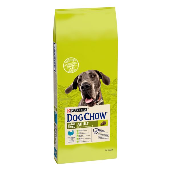 Сухий корм DOG CHOW (Дог Чау) Large Breed Adult 2+ для дорослих собак великих порід з індичкою 14 кг 7613034487926 фото