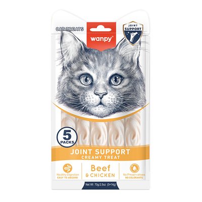 Wanpy Functional Creamy Lickable Treat Joint Support ВАНПІ ДЛЯ СУГЛОБІВ функціональні рідкі ласощі для котів RAC-70 фото