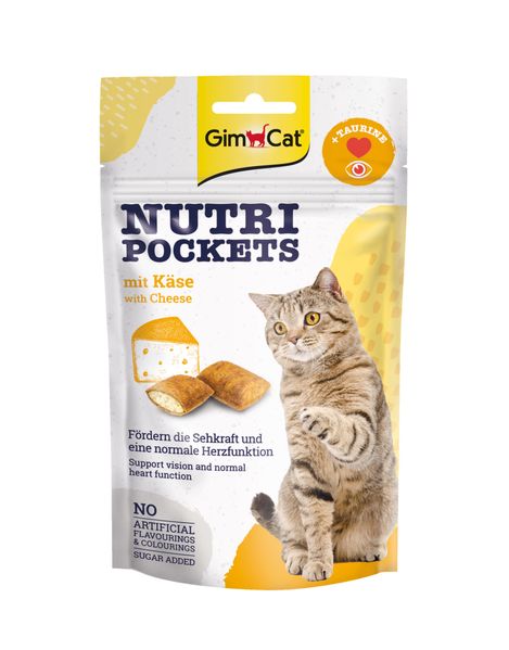 Вітамінні ласощі для котів GimCat Nutri Pockets (сир і таурин) 60 г 1111138661 фото