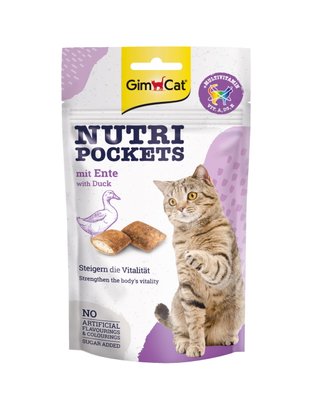 Вітамінні ласощі для котів GimCat Nutri Pockets (качка і мультивітамін) 60 г 1111164086 фото