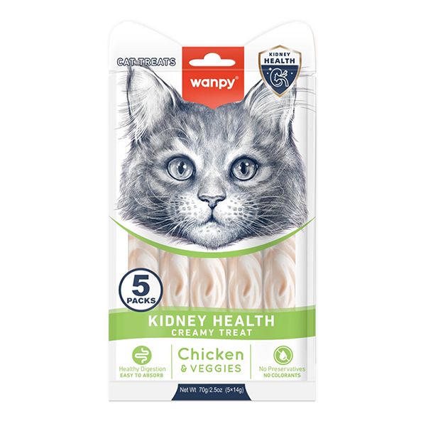 Wanpy Functional Creamy Lickable Treat Kidney Health ВАНПІ ЗДОРОВ’Я НИРОК функціональні рідкі ласощі для котів із нирковою недостатністю RAC-71 фото