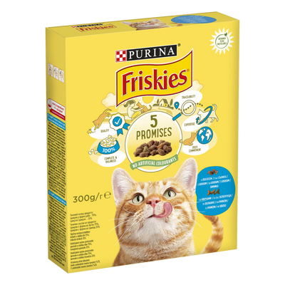 Сухий корм FRISKIES (Фріскіс) для дорослих котів з лососем та овочами 300 г 7613031868063 фото