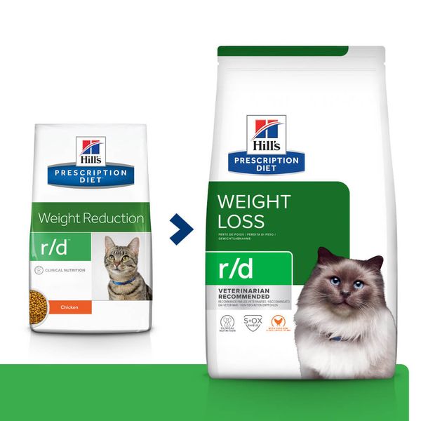 Hill’s (Хілс) Prescription Diet r/d Сухий корм для котів для зниження ваги, з куркою, 1,5 кг 605927 фото