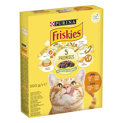 Сухий корм FRISKIES (Фріскіс) для дорослих котів з куркою та овочами 300 г 7613031868247 фото