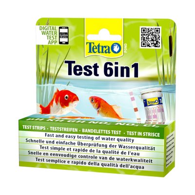 Набір індикаторних тестів для перевірки ставкової води Tetra Pond «Test 6in1» 25 штук 1111131751 фото