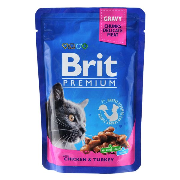 Brit Premium Cat pouch для котів, з куркою та індичкою, 100 г 1111142141 фото