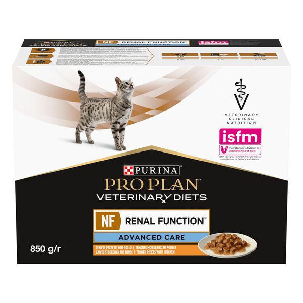 Вологий дієтичний корм PRO PLAN (Про План) VETERINARY DIETS NF Renal Function Advanced Care для дорослих котів при патології нирок з куркою 10х85 г 7613287873644 фото