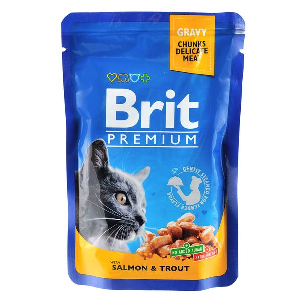 Brit Premium Cat pouch для котів, з лососем та фореллю, 100 г 1111142139 фото