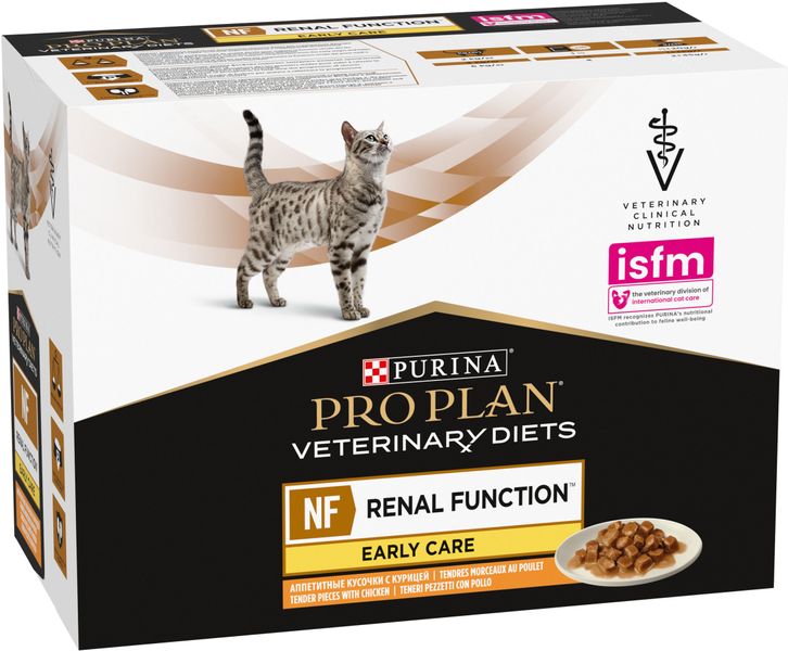 Вологий дієтичний корм PRO PLAN (Про План) VETERINARY DIETS NF Renal Function Early Care для дорослих котів при патології нирок на ранніх стадіях з куркою 10х85 г 7613287873934 фото