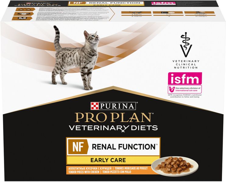 Вологий дієтичний корм PRO PLAN (Про План) VETERINARY DIETS NF Renal Function Early Care для дорослих котів при патології нирок на ранніх стадіях з куркою 10х85 г 7613287873934 фото