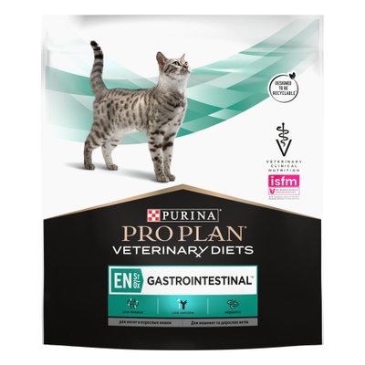 Сухий дієтичний корм PRO PLAN (Про План) VETERINARY DIETS EN Gastrointestinal для кошенят та дорослих котів для зменшення розладів кишкової абсорбції та годівлі у період відновлення, одужання 400 г 7613035156371 фото