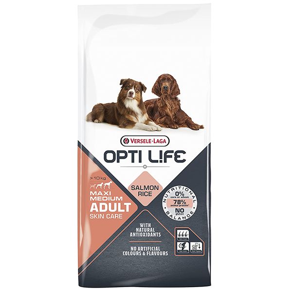 Opti Life Adult Skin Care Medium & Maxi ОПТІ ЛАЙФ ЛОСОСЬ СЕРЕДНІХ ВЕЛИКИХ сухий суперпреміум корм для собак середніх і великих порід , 12.5 кг 311479 фото