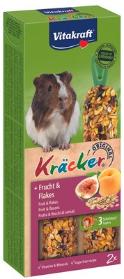 Ласощі для морських свинок Vitakraft «Kracker Original + Frucht & Flakes» 112 г / 2 шт. (фрукти та пластівці) 1111117993 фото