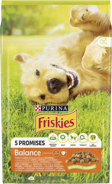 Сухий корм FRISKIES (Фріскіс) Balance для дорослих собак з куркою, яловичиною та овочами 10 кг 7613031395491 фото