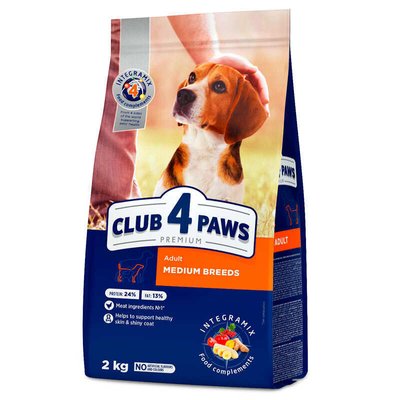 Club 4 Paws (Клуб 4 Лапи) Premium Adult Medium Breed Chicken - Сухий корм із куркою для дорослих собак середніх порід B4540711 фото