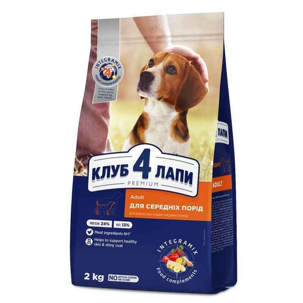 Club 4 Paws (Клуб 4 Лапи) Premium Adult Medium Breed Chicken - Сухий корм із куркою для дорослих собак середніх порід B4540711 фото